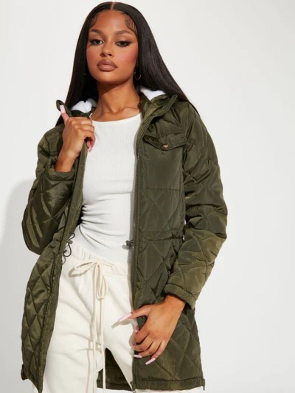 Walks In The Woods Quilted Jacket - Olive